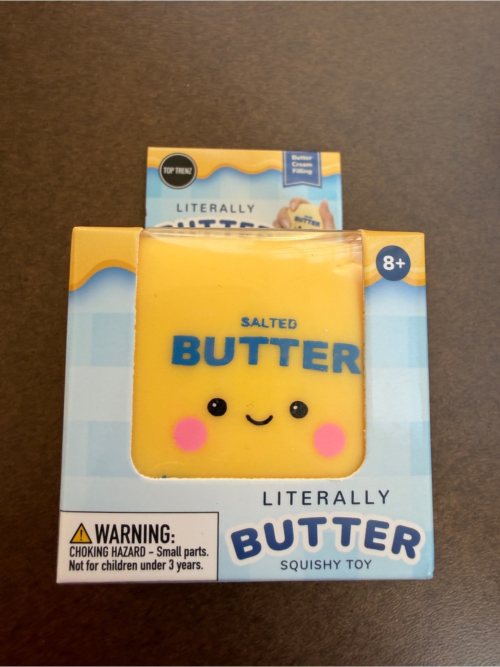 New Top Trenz Butter Squisher Literally Squishy Toy Yellow Block Cube 8+ Fidget